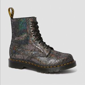 DR MARTENS 1460 PASCAL METALLIC LEATHER BOOTS